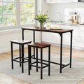 Industrial 3-Piece 47.5’’ Counter-Height Dining Table and 2 Bar Stools-Coffee - Coffee - Dining Room Sets
