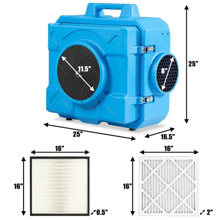 Industrial Commercial Air Scrubber with Efficient Odor Eliminator Costway