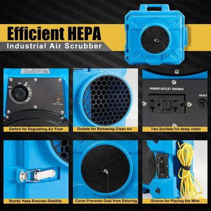 Industrial Commercial Air Scrubber with Efficient Odor Eliminator Costway