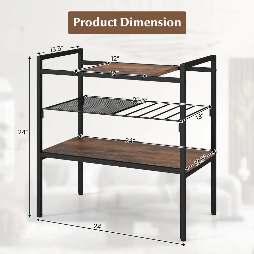 Industrial Entryway Table with Removable Panel and Mesh Shelf-Rustic Brown - Rustic Brown - End & Side Tables