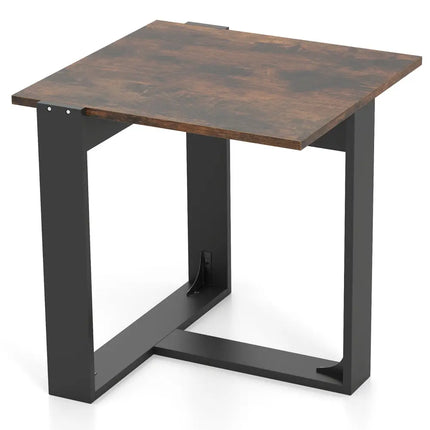 Industrial Sofa End Table with Metal Frame-1 - End & Side Tables