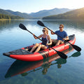 Inflatable 2-person Kayak Set with Aluminium Oars and Repair Kit-Red - Red - Surfing
