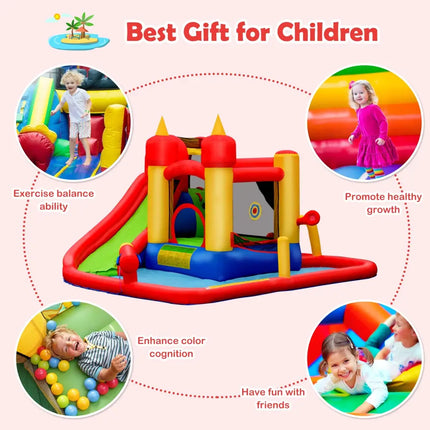 Inflatable Blow Up Water Slide Bounce House with 740W Blower - Inflatable Water Slides