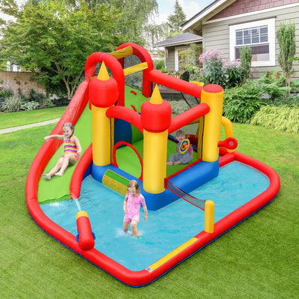 Inflatable Blow Up Water Slide Bounce House with 740W Blower - Inflatable Water Slides