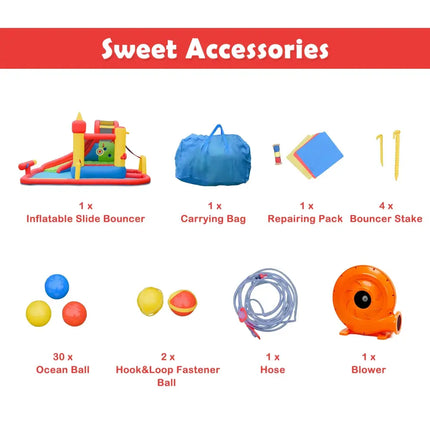 Inflatable Blow Up Water Slide Bounce House with 740W Blower - Inflatable Water Slides