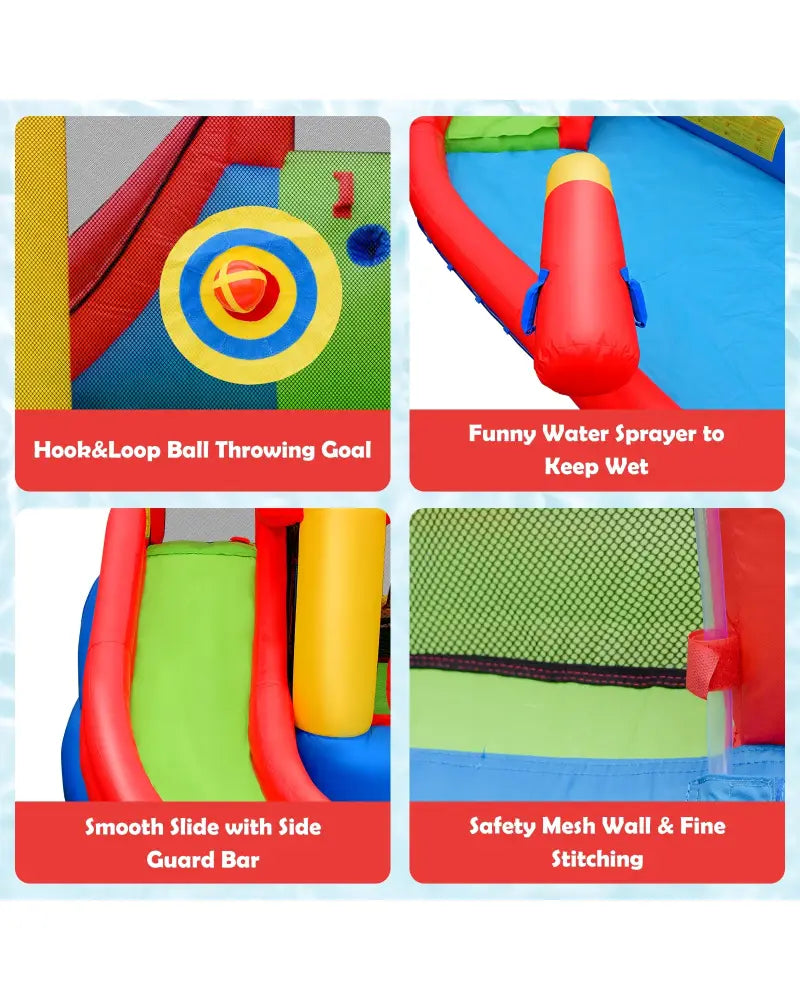 Inflatable Blow Up Water Slide Bounce House with 740W Blower - Inflatable Water Slides