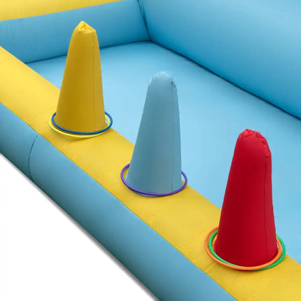 Inflatable Bounce House 7-in-1 Bouncy Castle with Slide and Tunnel without Blower - Multicolor - Bounce House