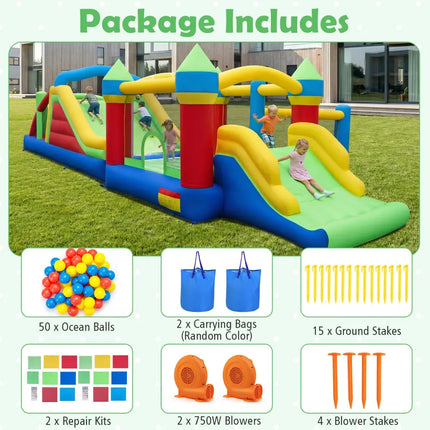 Inflatable Bounce House Blow up Jumping Bouncer with 750W Blowers - Bounce House