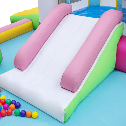 Inflatable Bounce House Bouncy Castle with Obstacle and Ball Pit with 520W Blower - Multicolor - Bounce House