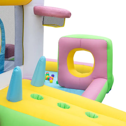 Inflatable Bounce House Bouncy Castle with Slide and Obstacle with 480W Blower - Multicolor - Bounce House