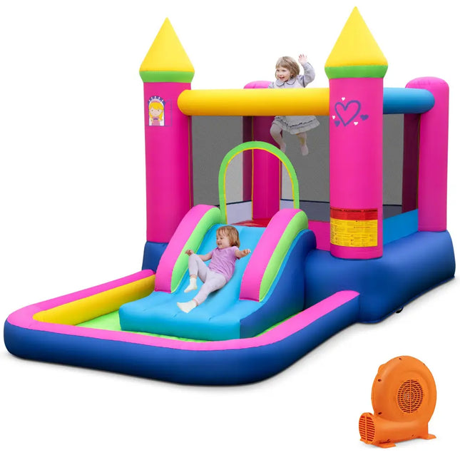 Inflatable Bounce House Cute Princess Bouncy Castle with 520W Blower - Bounce House