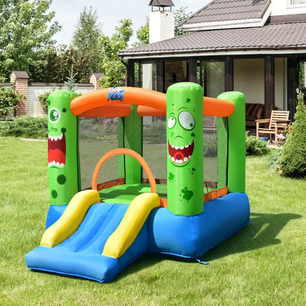 Inflatable Bounce House Jumper Castle Kid’s Playhouse with Long Slide - Bounce House