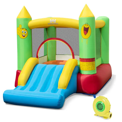 Inflatable Bounce House Kids Blow-up Bouncer with Slide with 480W Blower - Multicolor - Bounce House