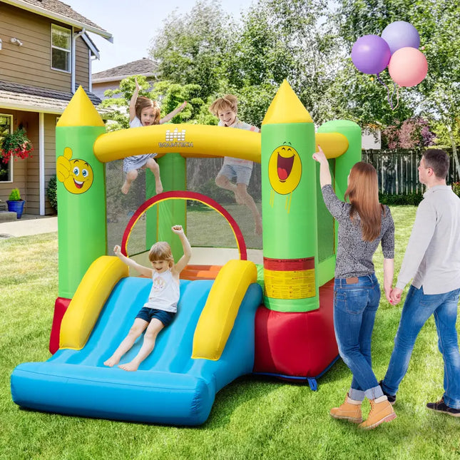 Inflatable Bounce House Kids Blow-up Bouncer with Slide with 480W Blower - Multicolor - Bounce House