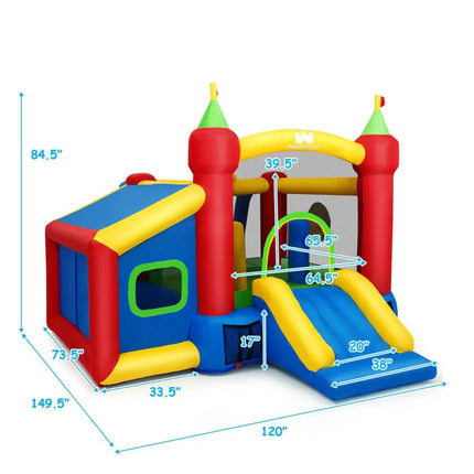 Inflatable Bounce House Kids Slide Jumping Castle without Blower - Bounce House