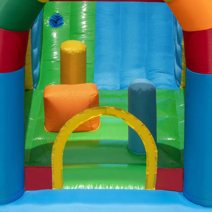 Inflatable Bounce House Obstacle Course with Ball Pit and Silde with 735W Blower - Multicolor - Bounce House