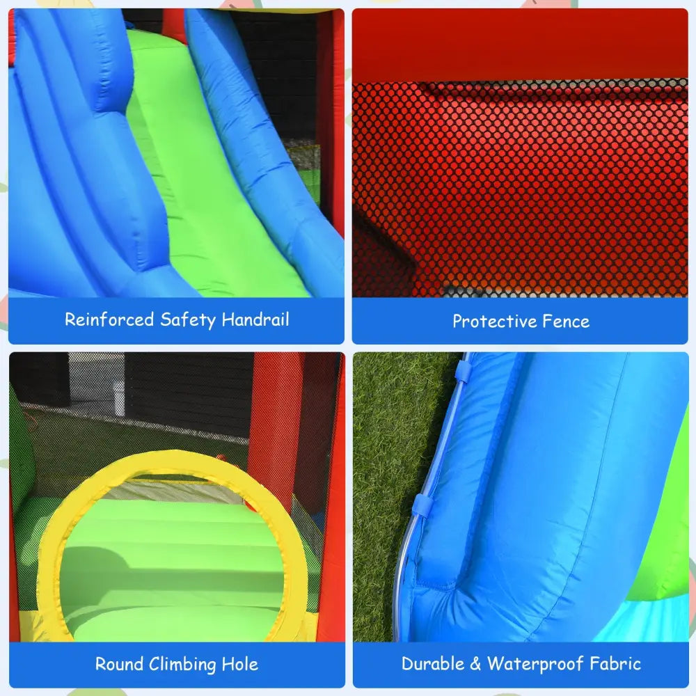 Inflatable Bounce House Splash Pool with Water Climb Slide Blower included - Inflatable Water Slides