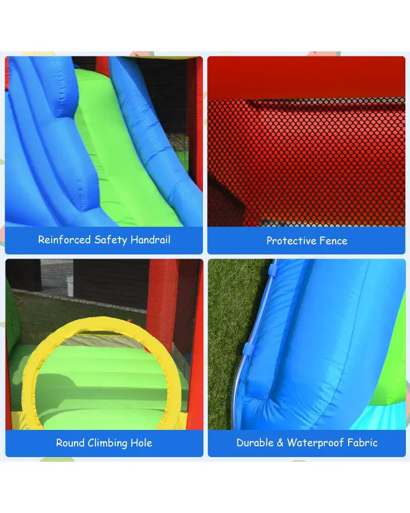 Inflatable Bounce House Splash Pool with Water Climb Slide Blower included - Inflatable Water Slides