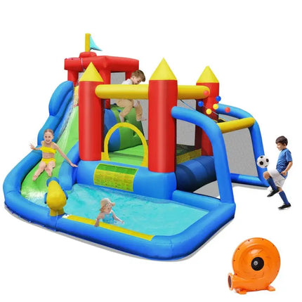 Inflatable Bounce House Splash Pool with Water Climb Slide Blower included - Inflatable Water Slides