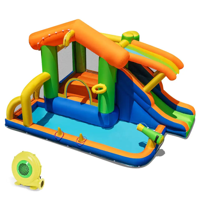 Inflatable Bounce House Water Park with Slide and 480W Blower - Inflatable Water Slides