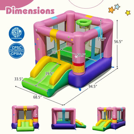 Inflatable Bounce House with 480W Blower and Carrying Bag for Party - Bounce House