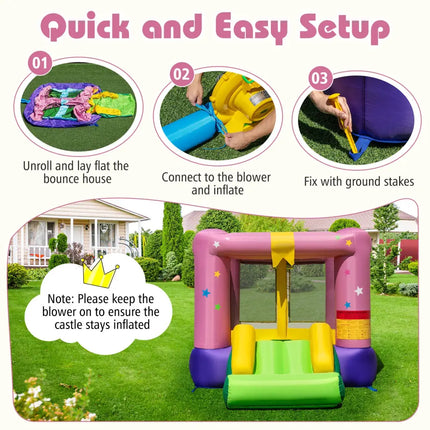 Inflatable Bounce House with 480W Blower and Carrying Bag for Party - Bounce House