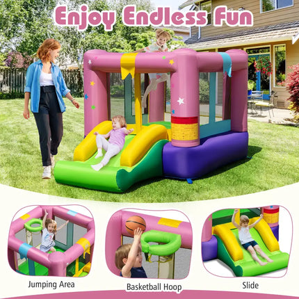 Inflatable Bounce House with 480W Blower and Carrying Bag for Party - Bounce House