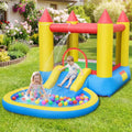 Inflatable Bounce House with Water Slide and 370W Blower-Multicolor - Multicolor - Inflatable Water Slides