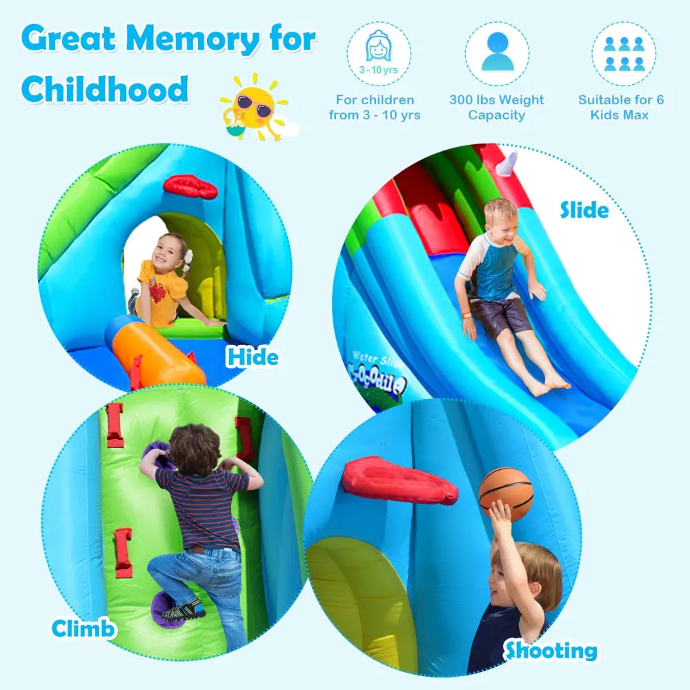 Inflatable Crocodile Water Slide Climbing Wall Bounce House - Inflatable Water Slides