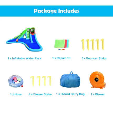 Inflatable Crocodile Water Slide Climbing Wall Bounce House - Inflatable Water Slides
