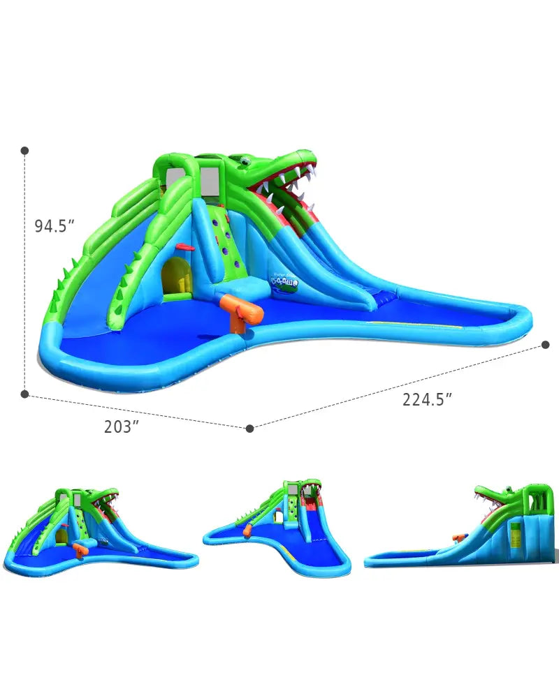 Inflatable Crocodile Water Slide Climbing Wall Bounce House - Inflatable Water Slides