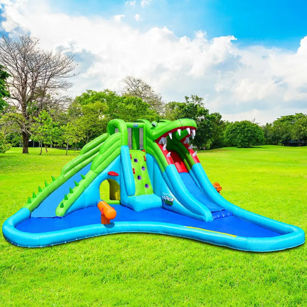 Inflatable Crocodile Water Slide Climbing Wall Bounce House - Inflatable Water Slides