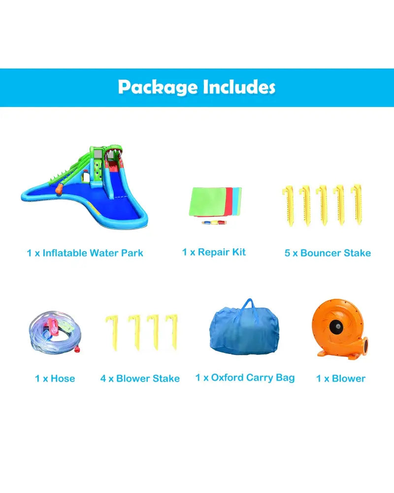 Inflatable Crocodile Water Slide Climbing Wall Bounce House - Inflatable Water Slides