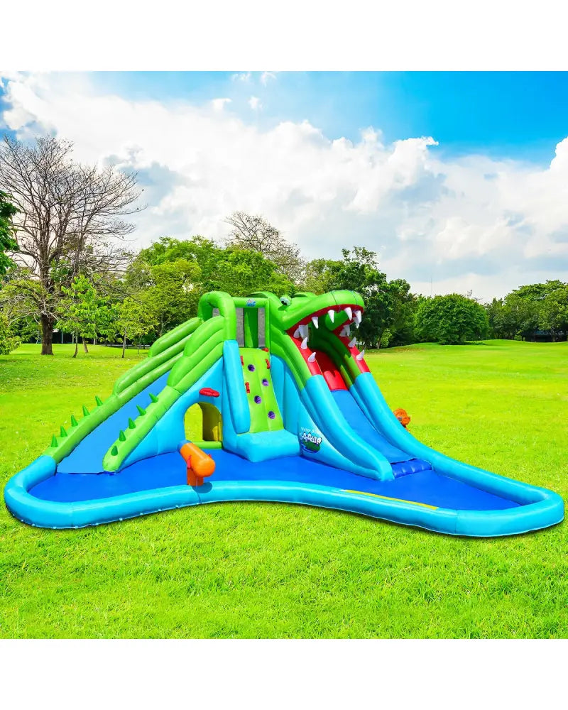 Inflatable Crocodile Water Slide Climbing Wall Bounce House - Inflatable Water Slides