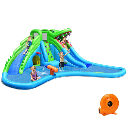 Inflatable Crocodile Water Slide Climbing Wall Bounce House - Inflatable Water Slides