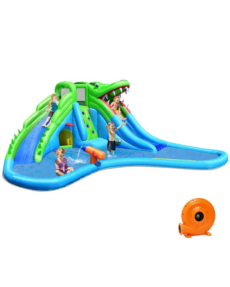 Inflatable Crocodile Water Slide Climbing Wall Bounce House - Inflatable Water Slides
