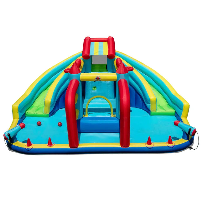 Inflatable Double Water Slide Park with Obstacle Course without 680W-750W Blower - Inflatable Water Slides