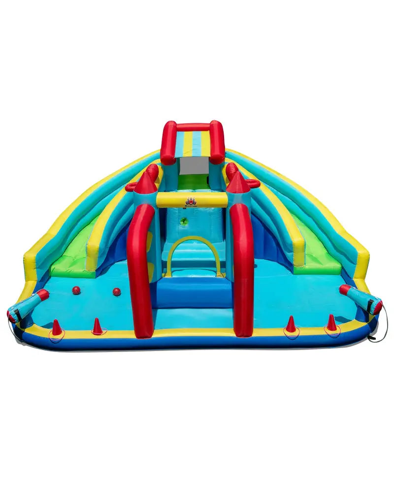 Inflatable Double Water Slide Park with Obstacle Course without 680W-750W Blower - Inflatable Water Slides