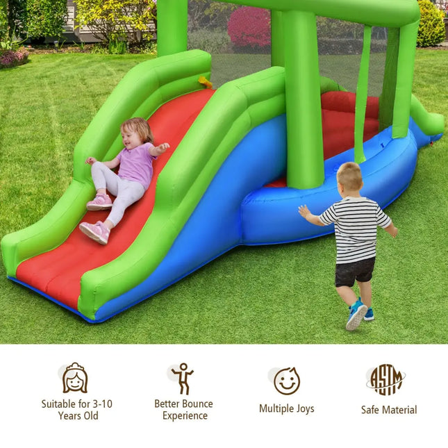 Inflatable Dual Slide Basketball Game Bounce House Without Blower - Bounce House