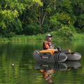 Inflatable Fishing Float Tube with Fish Ruler and Pump Storage Pockets-Gray - Gray - Surfing