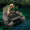 Inflatable Fishing Float Tube with Shoulder Straps and Storage for Angling-Green - Green - Water Sports