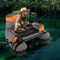 Inflatable Fishing Float Tube with Shoulder Straps and Storage for Angling-Orange - Orange - Water Sports