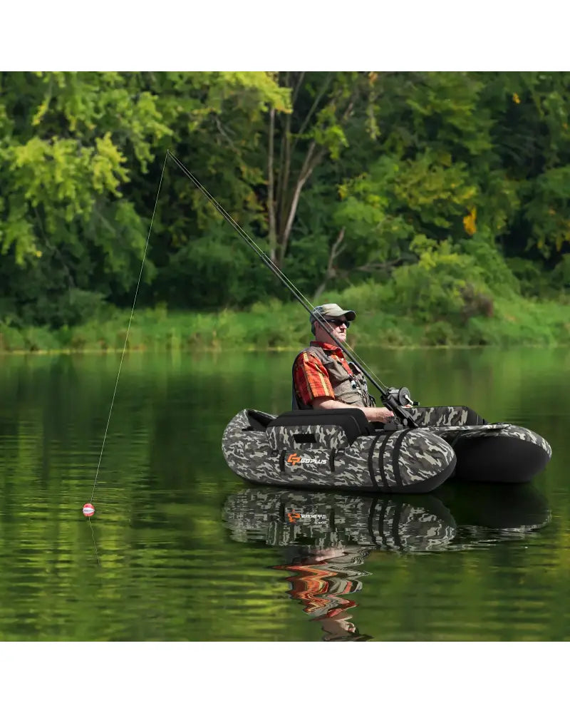 Inflatable Fishing Float with Adjustable Straps and Storage Pockets-Camouflage - Camouflage - Surfing