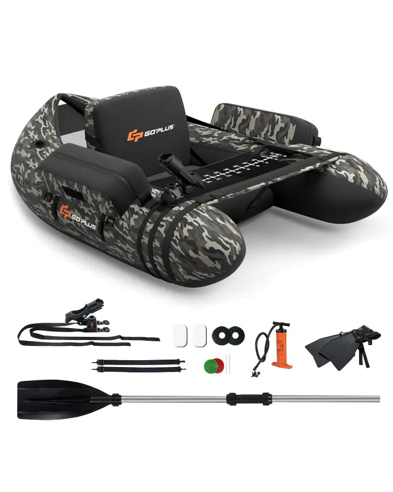 Inflatable Fishing Float with Adjustable Straps and Storage Pockets-Camouflage - Camouflage - Surfing