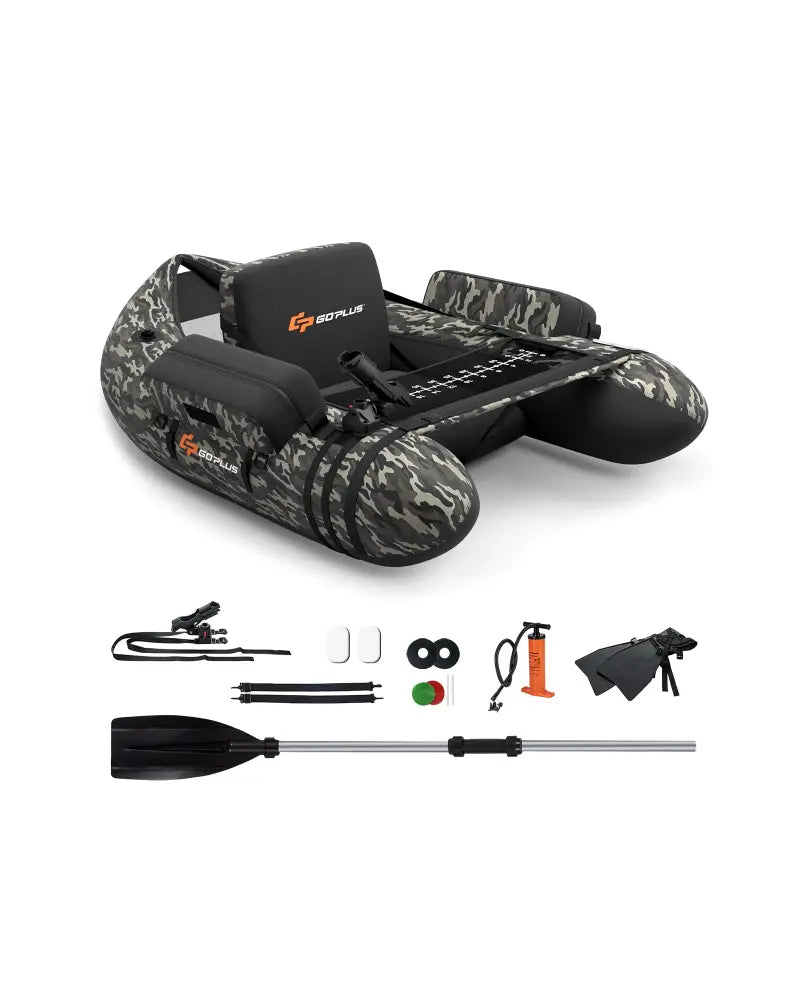 Inflatable Fishing Float with Adjustable Straps and Storage Pockets-Camouflage - Camouflage - Surfing