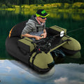 Inflatable Float Tube with Adjustable Fishing Rod Holder and Fish Hook Stator-Green - Green - Water Sports