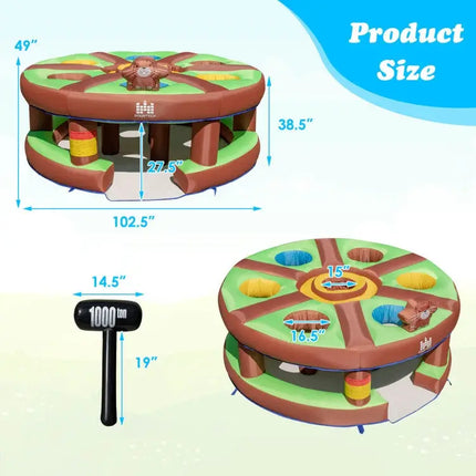 Inflatable Human Whack a Mole for Kids with 480W Blower for Yard - Multicolor - Bounce House