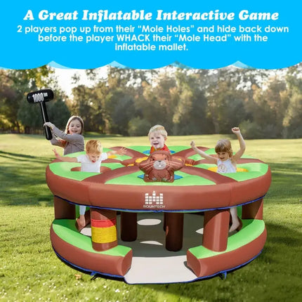 Inflatable Human Whack a Mole for Kids with 480W Blower for Yard - Multicolor - Bounce House