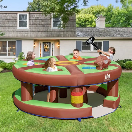Inflatable Human Whack a Mole for Kids with 480W Blower for Yard - Multicolor - Bounce House