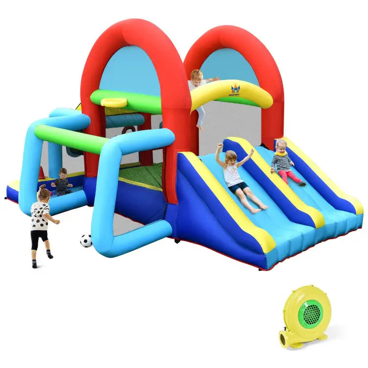 Inflatable Jumping Castle Bounce House with Dual Slides and 480W Blower - Bounce House
